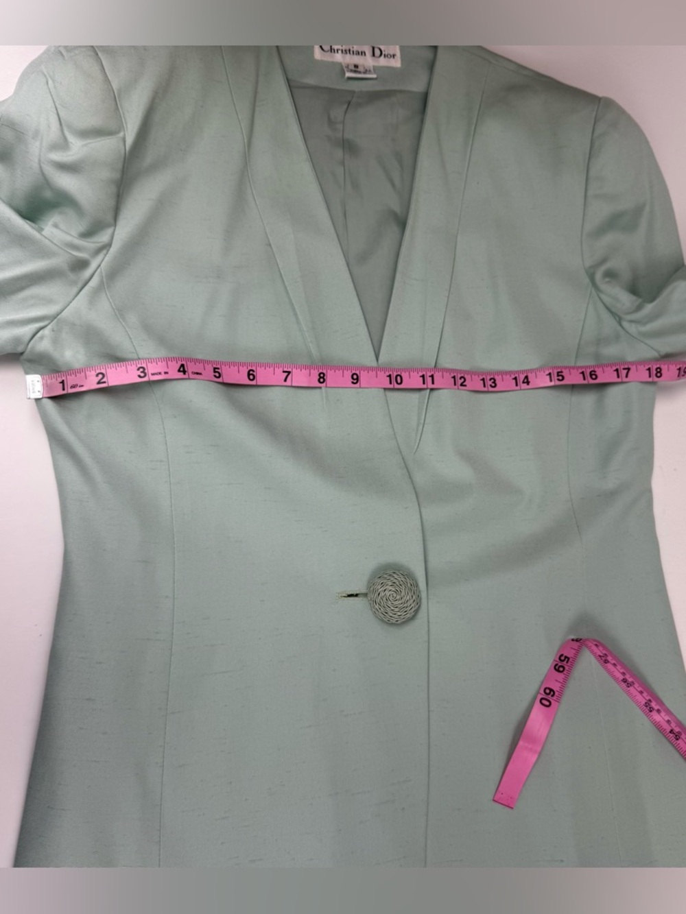 VTG Christian Dior Blazer Jacket Womens 8 Blue Green USA Made - Picture 7 of 9